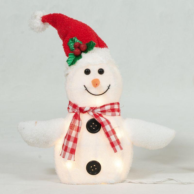 Everstar Set Of 3  Plush Snowman Family Sculpture, White