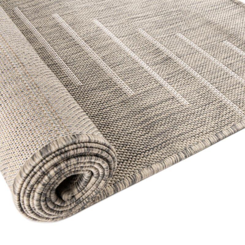 Unique Loom Outdoor Modern Tambor Lines Woven Area Rug