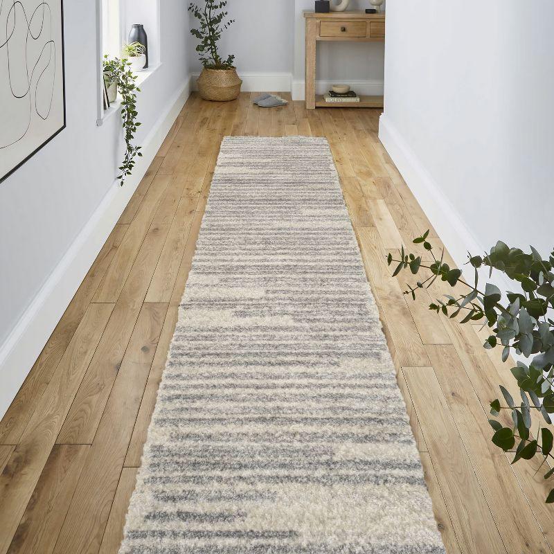 JONATHAN Y Khalil Modern Berber Stripe Cream/Gray 2 ft. x 8 ft. Runner Rug