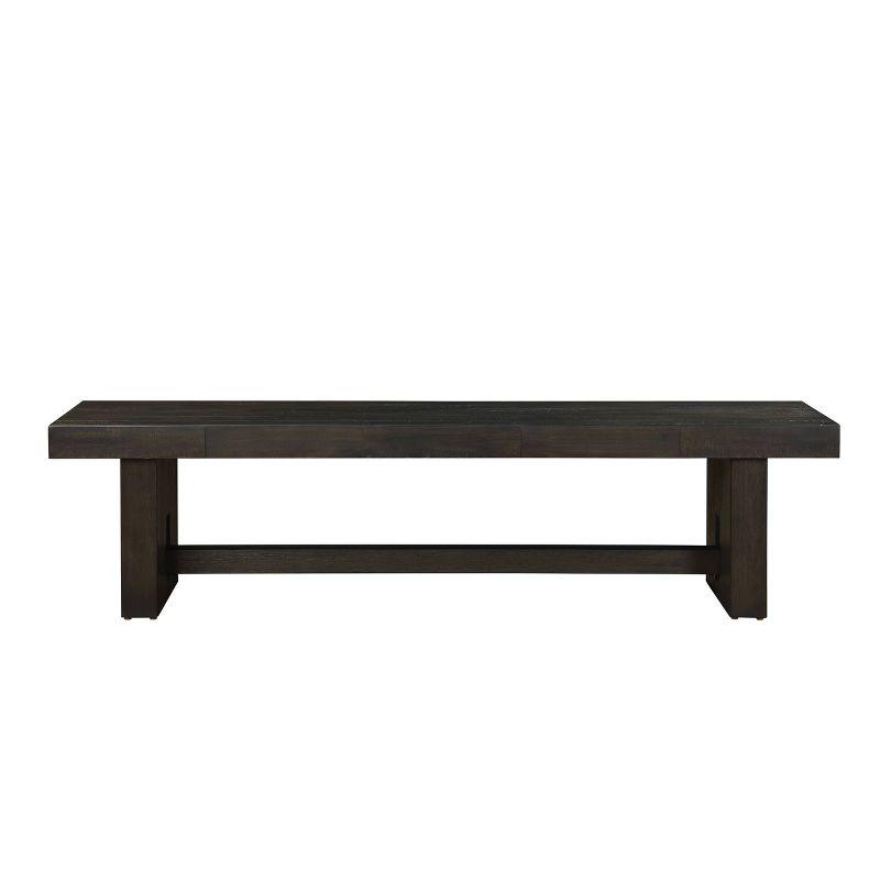 Acme Furniture Haddie Bench Distressed Walnut: Rectangular Wood Frame, Nailhead Trim, Seats 2