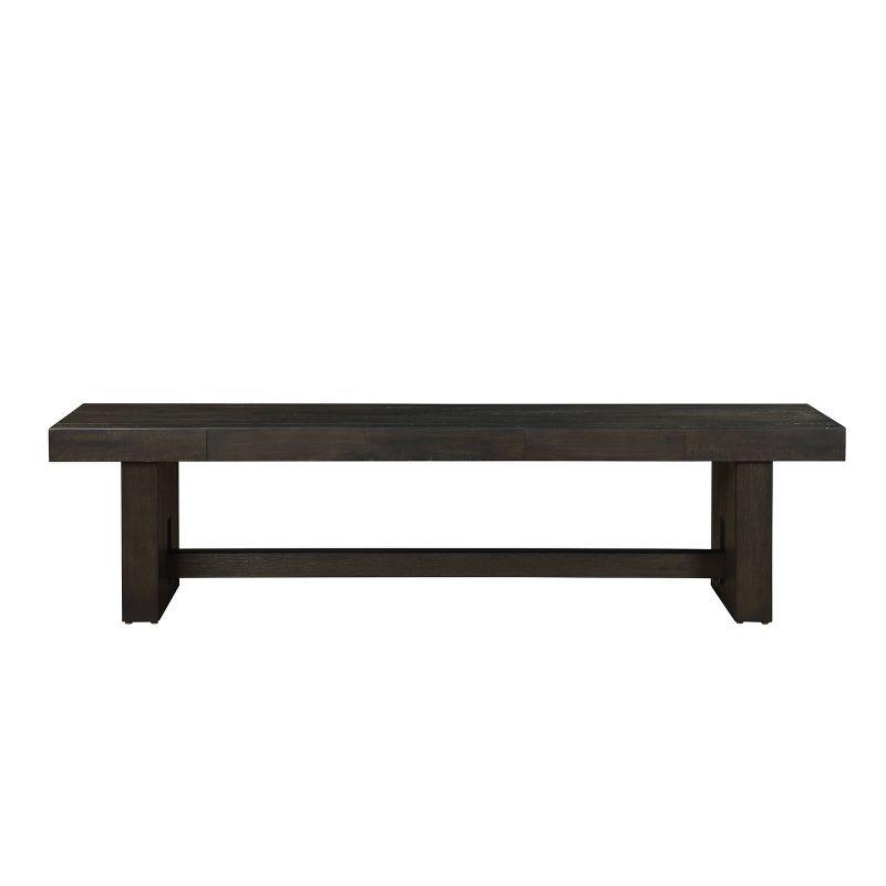 Haddie Distressed Walnut Wooden Dining Bench