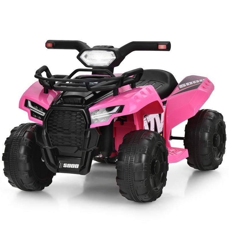 6V Pink Kids ATV Quad Ride-On with LED Lights and MP3