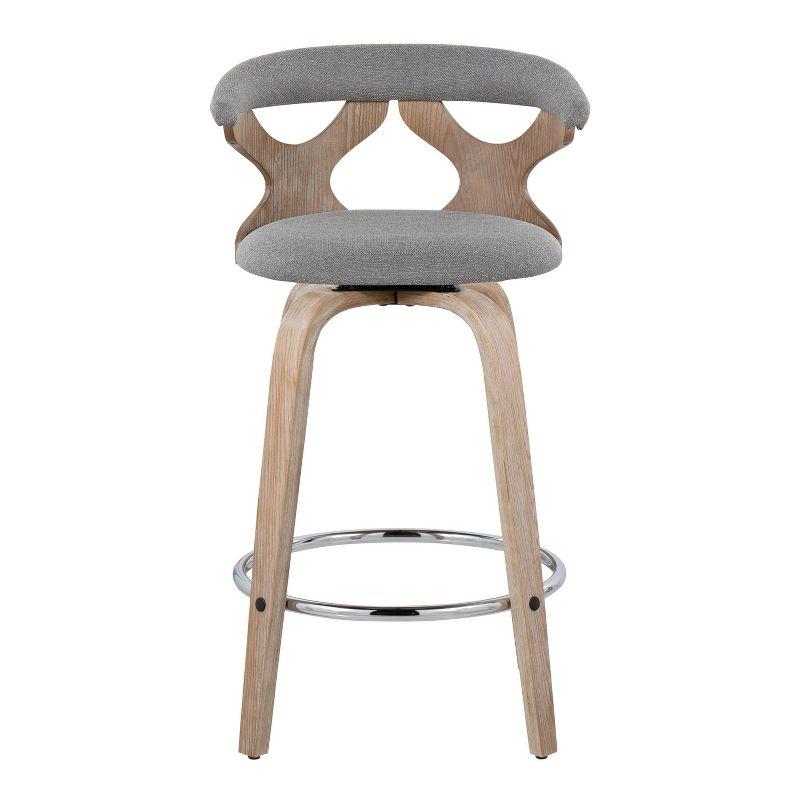 Set of 2 Gardenia Counter Height Barstools White Wash/Light Gray/Chrome - LumiSource