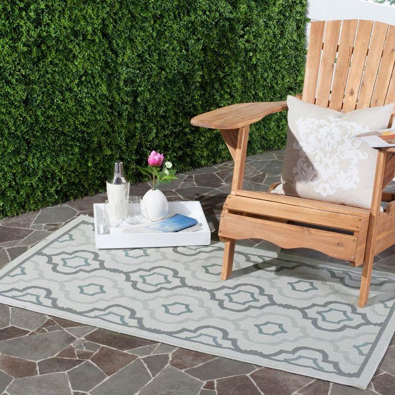 Courtyard CY7938 Power Loomed Indoor and Outdoor Accent Rug - Light Grey/Anthracite - 2'7"x5' - Safavieh