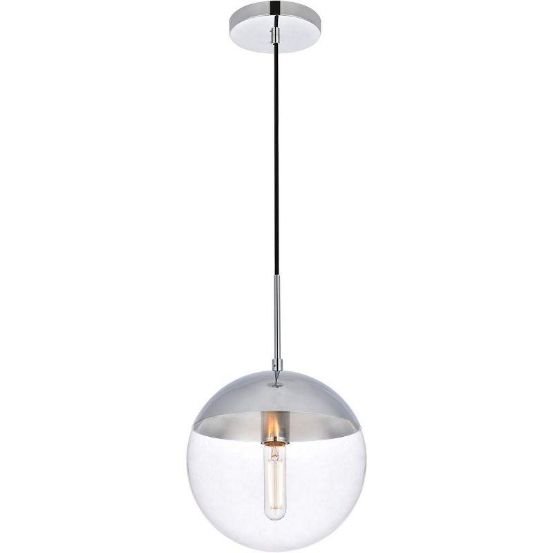 Elegant Lighting Eclipse 1 Light Chrome Pendant With Clear Glass