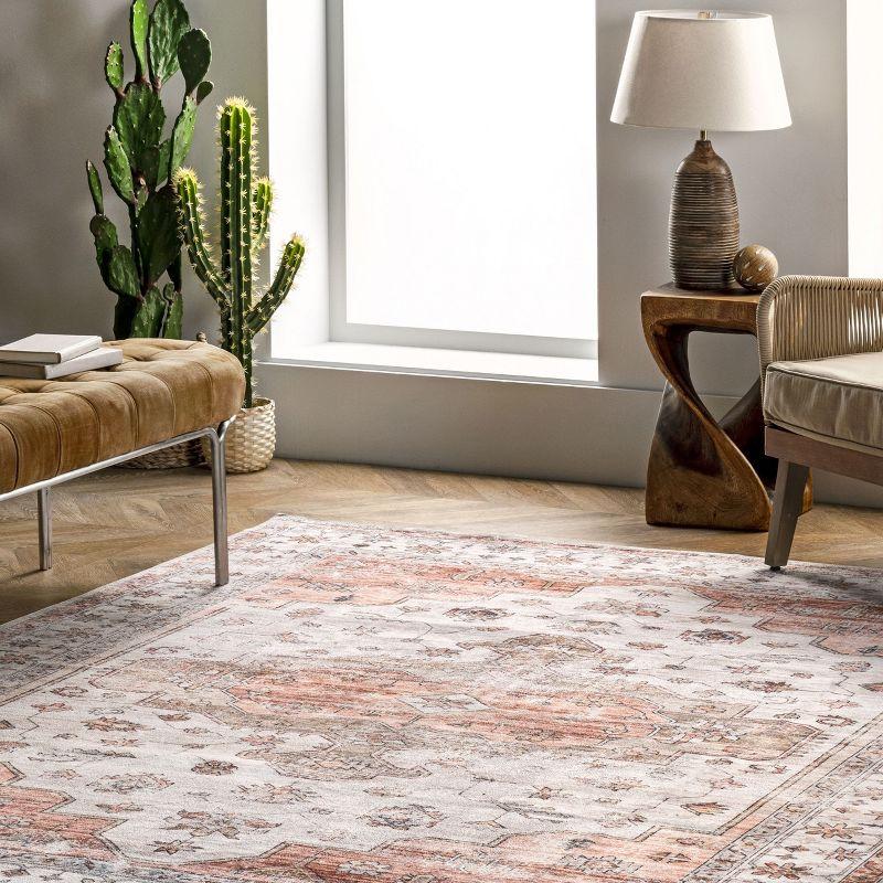 Nuloom Banks Vintage Pet Friendly Machine Washable Area Rug, 8' x 10', Beige