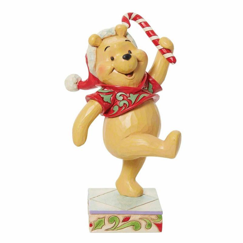 Jim Shore Disney Traditions Jim Shore Pooh Christmas Candycane Figurine 5.5in H