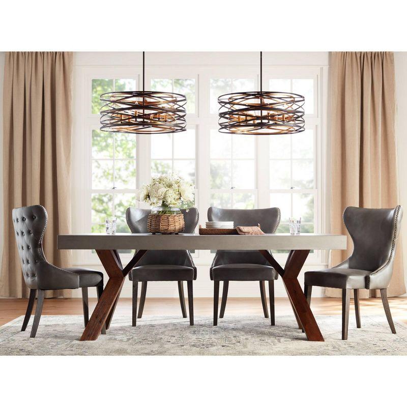 Minka Lavery Dark Bronze Mosaic Gold Chandelier 26" Wide Modern 6-Light Fixture for Dining Room House Foyer Kitchen Entryway Home