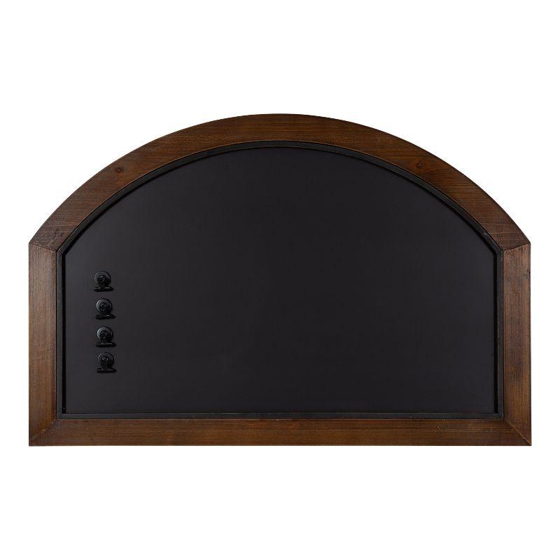 Kate and Laurel Haldron Framed Magnetic Chalkboard, 36x24, Walnut Brown