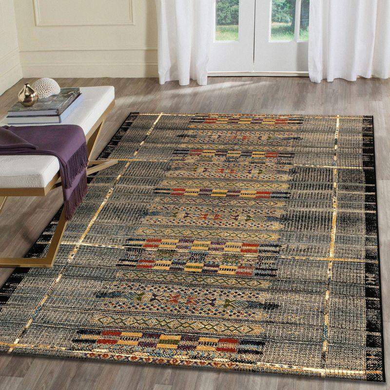 Liora Manne Marina Stripe Indoor/Outdoor Rug Black 7'10" x 9'10"