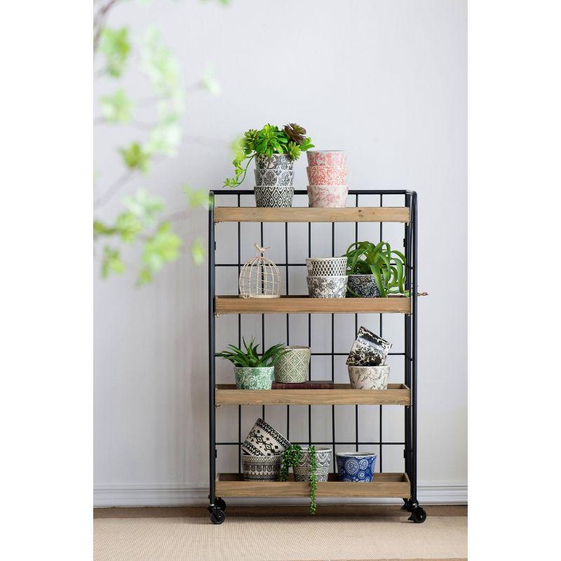 A&B Home 3pc Outdoor Decor Floral Naturespire Planters - Blue: Ceramic, No Drainage Hole, Freestanding