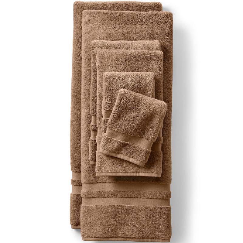 Lands' End Essential Cotton 6-Piece Bath Towel Set - Assorted Bath Towel Set - Dark Jute Brown