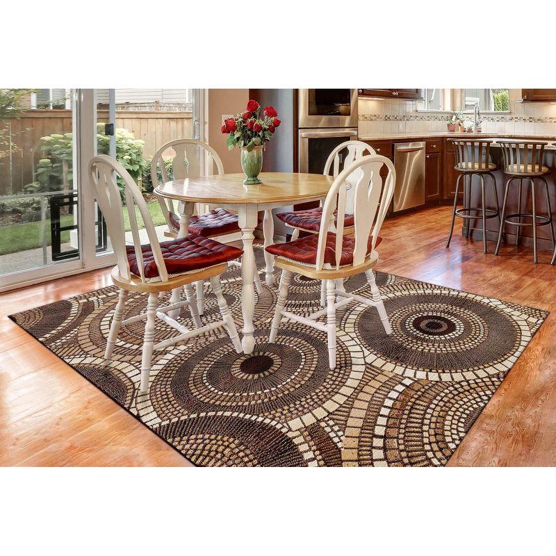 Liora Manne Marina Circles Indoor/Outdoor Rug Brown 3'3" x 4'11"