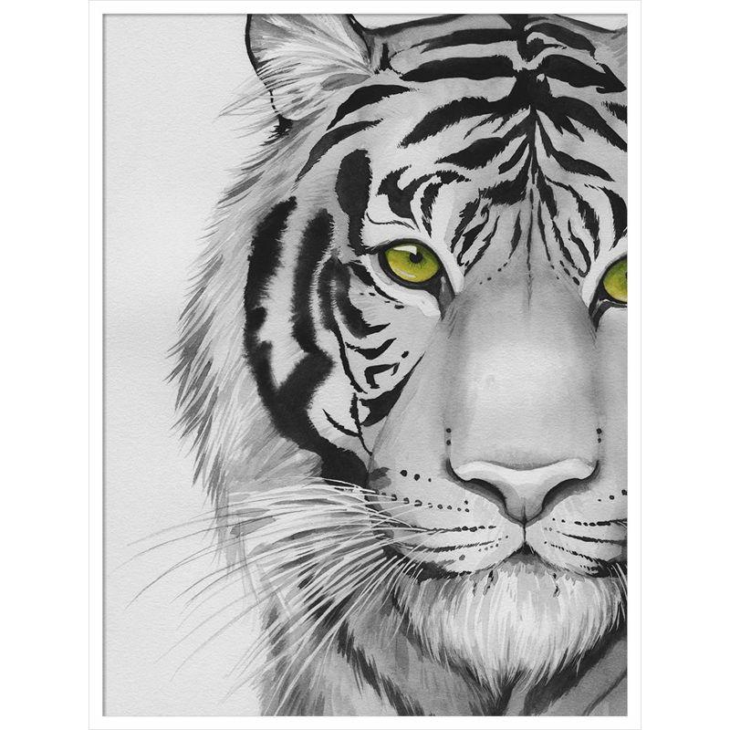 Amanti Art 31"x41" Snow Tigre II by Grace Popp Wood Framed Wall Art Print