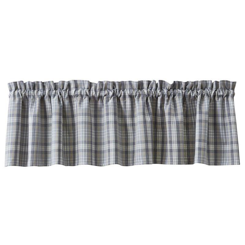 Gray Plaid Cotton Rod Pocket Window Valance