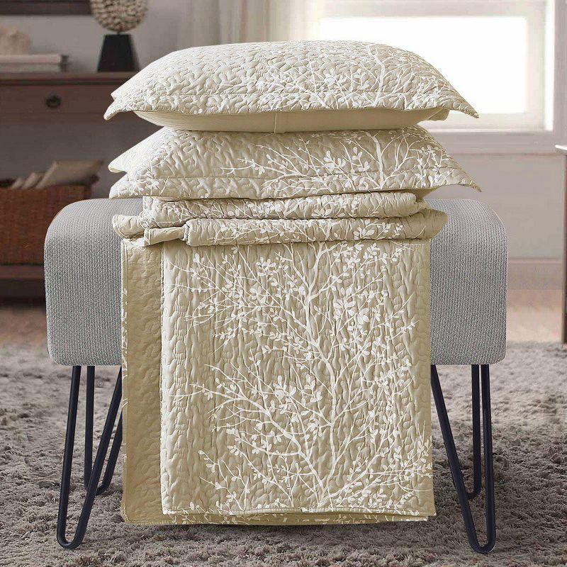 Odette Beige Quilt - Bedspread Set Beige King/CalKing
