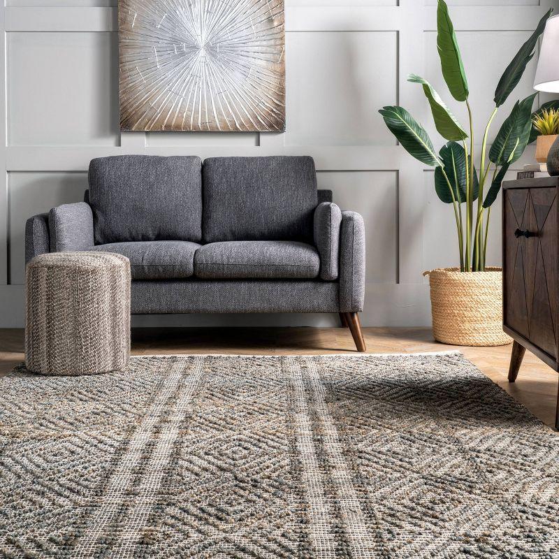 Alden Textured Diamonds Area Rug Dark Gray - nuLOOM