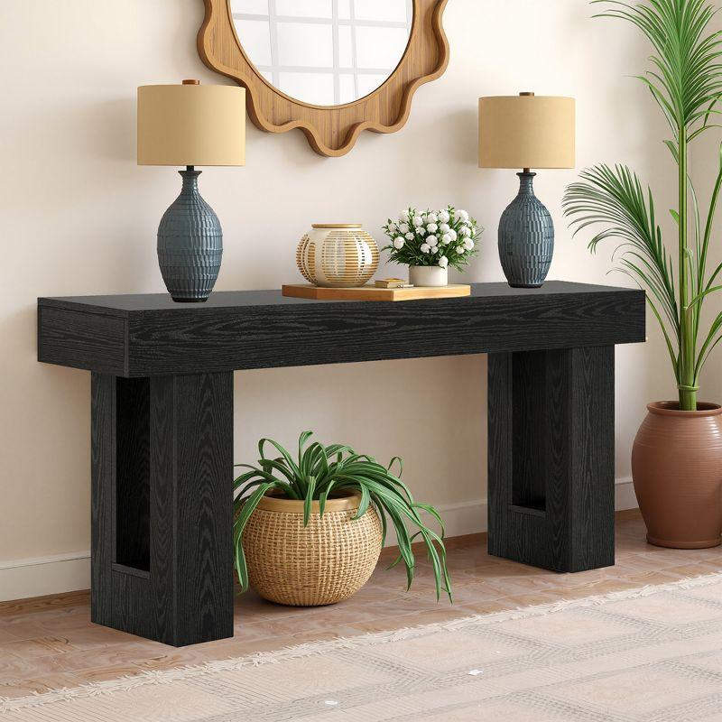 GIODIR 63 Inch Long Console Table, Rustic Wooden Sofa Table Behind Couch, Farmhouse Entryway Table, Industrial Accent Furniture For Entrance, Foyer, Hallway, Living Room