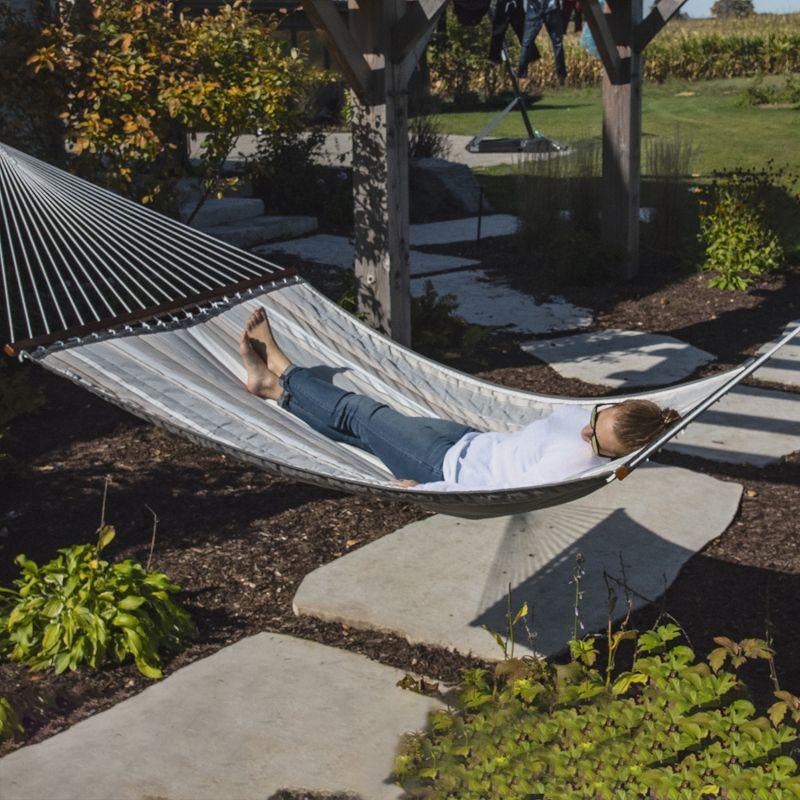 Vivere Double Sunbrella Quilted Hammock in Dove