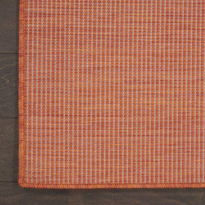 Terracotta Flat Woven Synthetic Indoor Outdoor Rug 3' x 5'