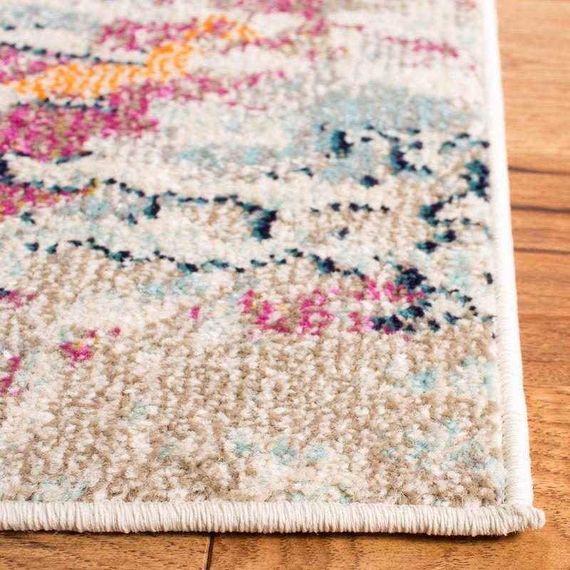 Madison MAD454 Power Loomed Indoor Area Rug - Light Blue/Orange - 5'x5' - Safavieh