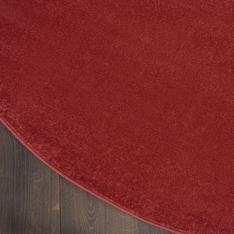 Essential Brick Red 4' Round Synthetic Indoor/Outdoor Rug