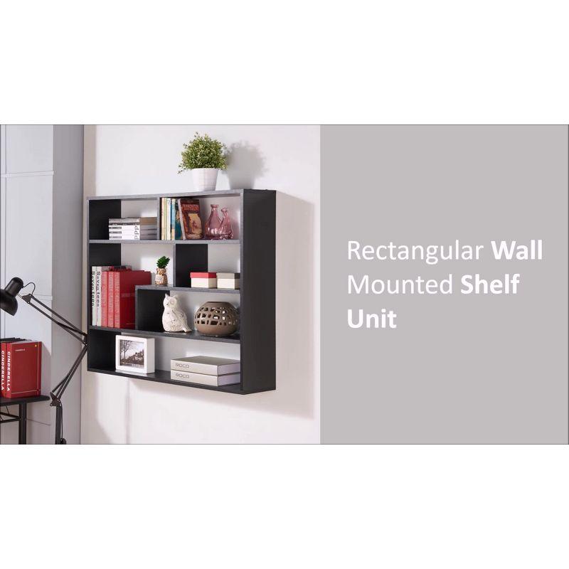 Modern Weathered Oak Floating Wall Shelf Unit, 40" x 6"