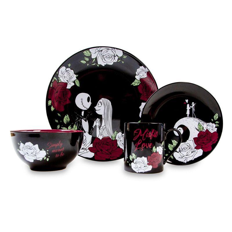 Nightmare Before Christmas Jack and Sally Ceramic Dinnerware Set