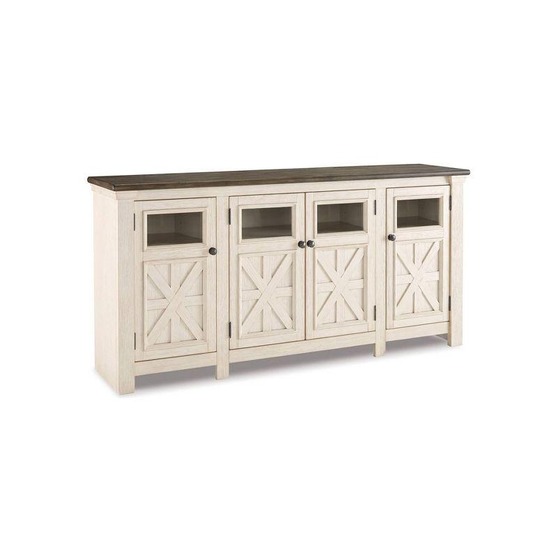 Bolanburg Extra Large TV Stand for TVs up to 74" Off White: Entertainment Center - Signature Design by Ashley