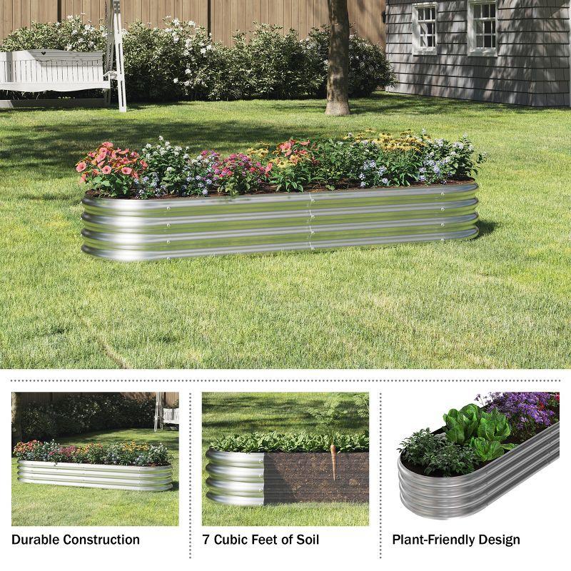 Galvanized Raised Garden Bed - 82x35x11in Planter Box with Open Bottom and Anti-Rust Coating - Easy-to-Assemble Elevated Flower Bed by Home-Complete