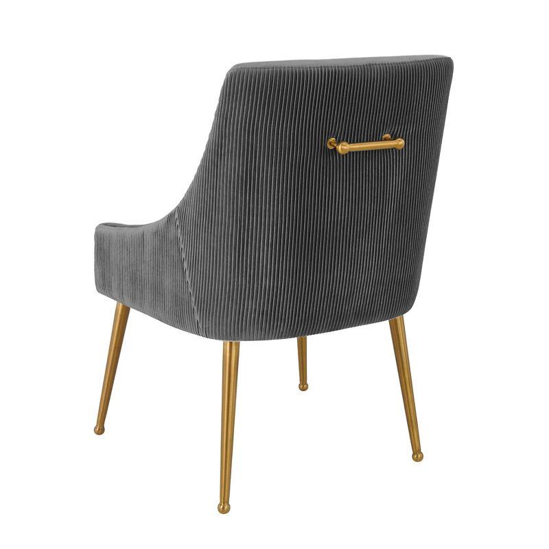 Beatrix Pleated Velvet Side Chair Blush 22"W x 25.2"D x 33.7"H