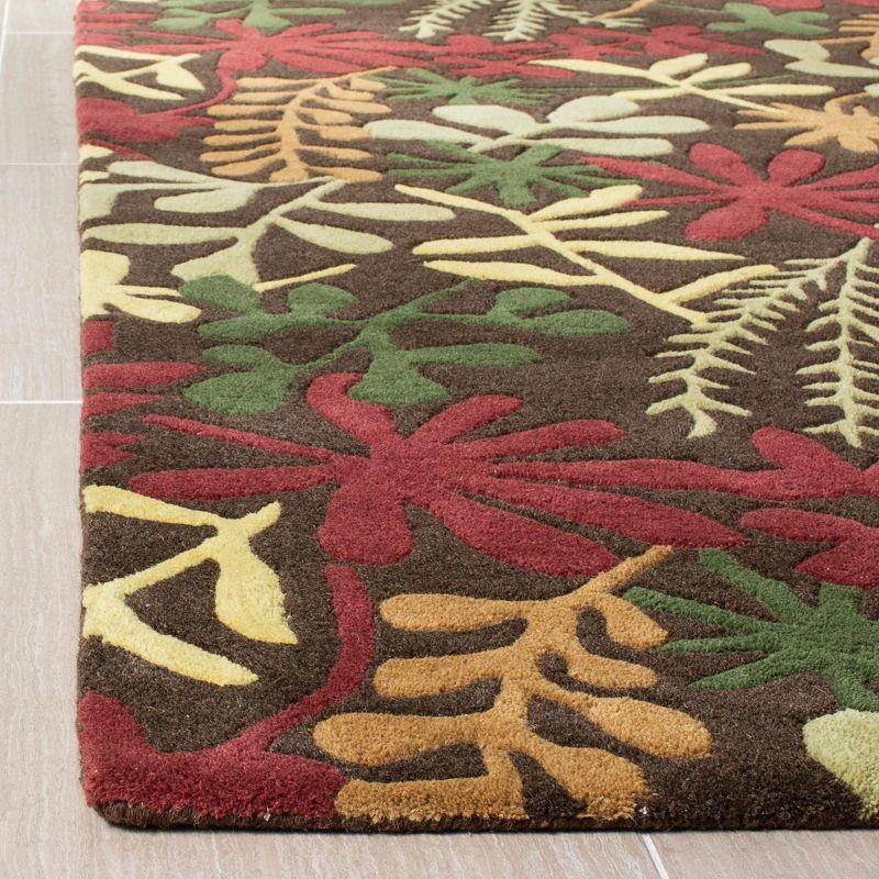 Soho 6' x 6' Square Red and Brown Wool Area Rug