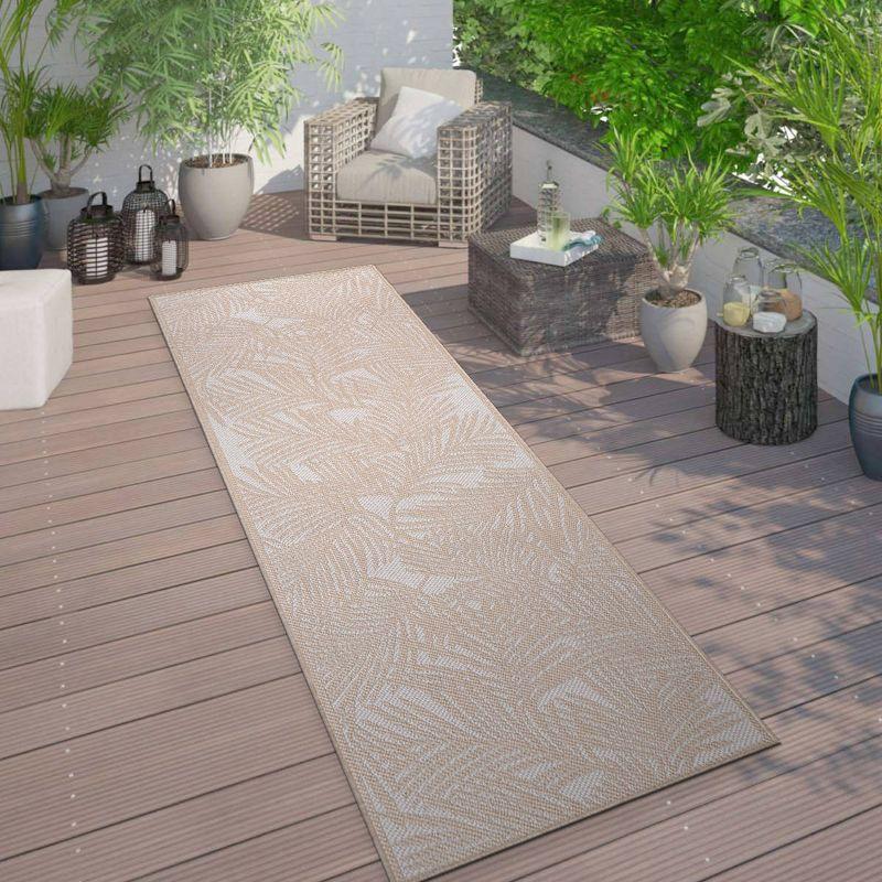 World Rug Gallery Contemporary Palm Leaf Textured Flat Weave Indoor/Outdoor Area Rug - NATURAL 2'x7'