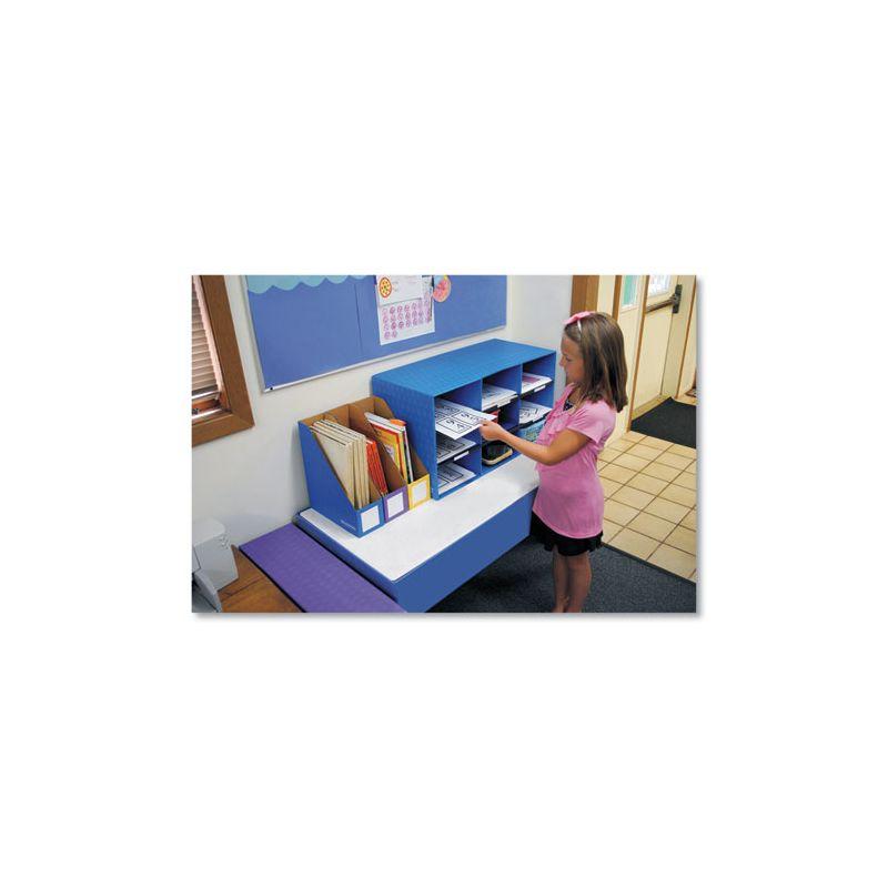 Bankers Box Classroom Literature Sorter, 9 Compartments, Blue, 28.25" x 13" x 16"