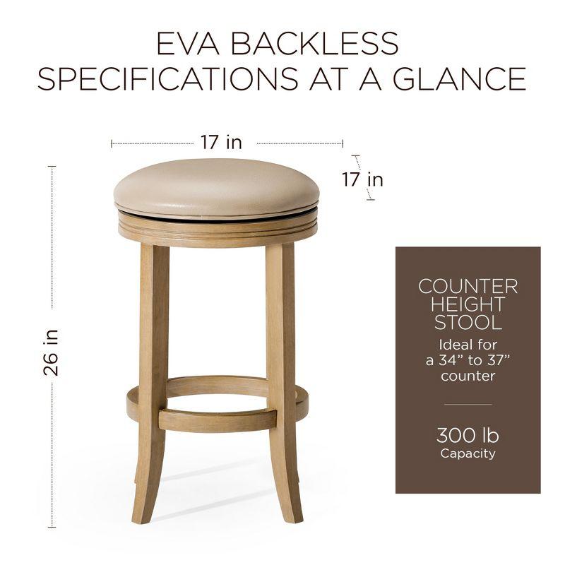 Weathered Oak Swivel Counter Stool with Vegan Leather Seat