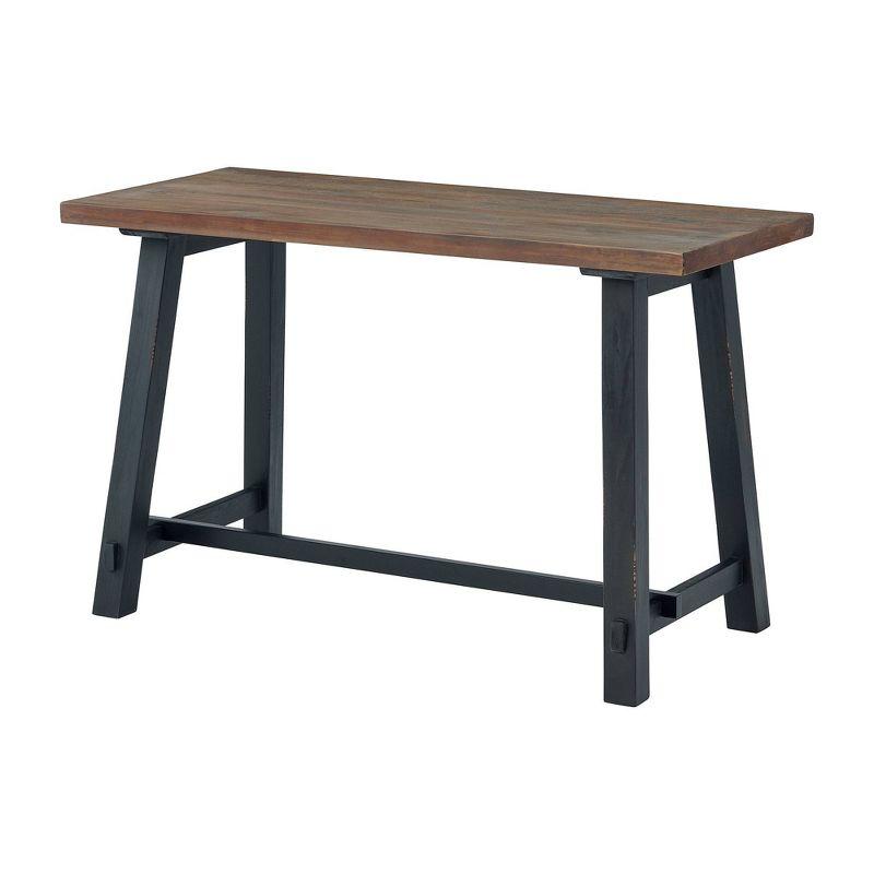 Distressed Black Sawhorse 52" Solid Wood Work Desk