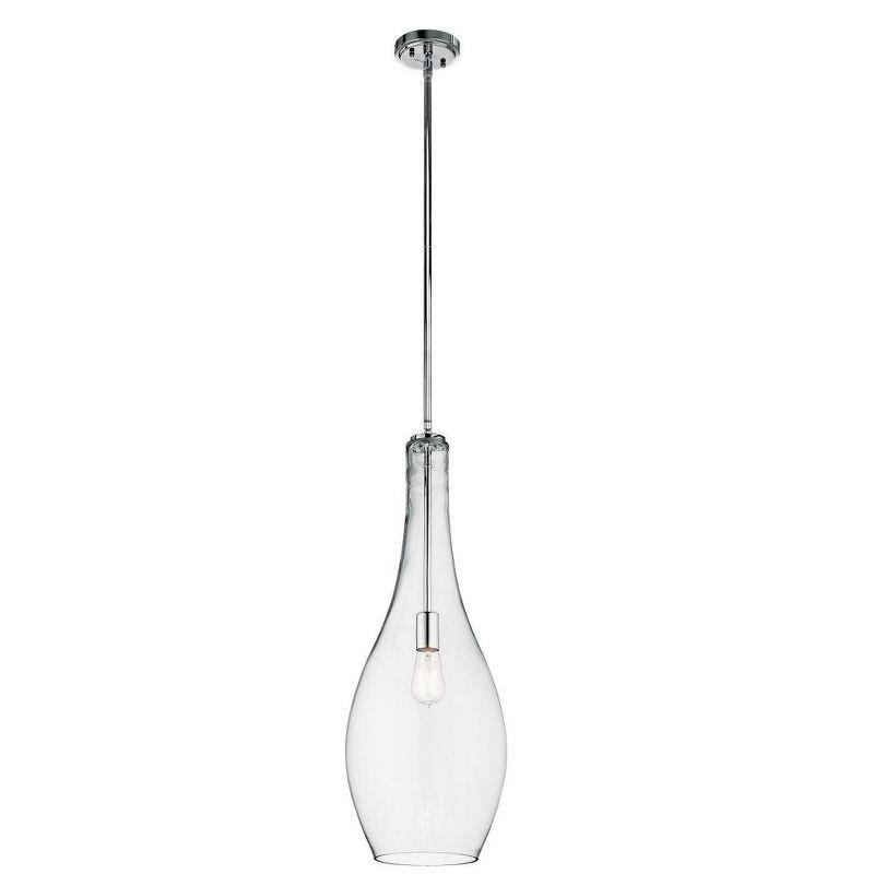 Everly 29.5" 1 Light Teardrop Pendant Clear Glass Chrome