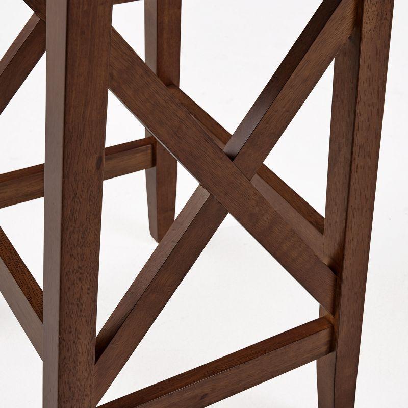 GDFStudio Ropp Farmhouse Fabric Upholstered 29.5 Inch Backless Barstools with Nailhead Trim (Set of 2), Charcoal