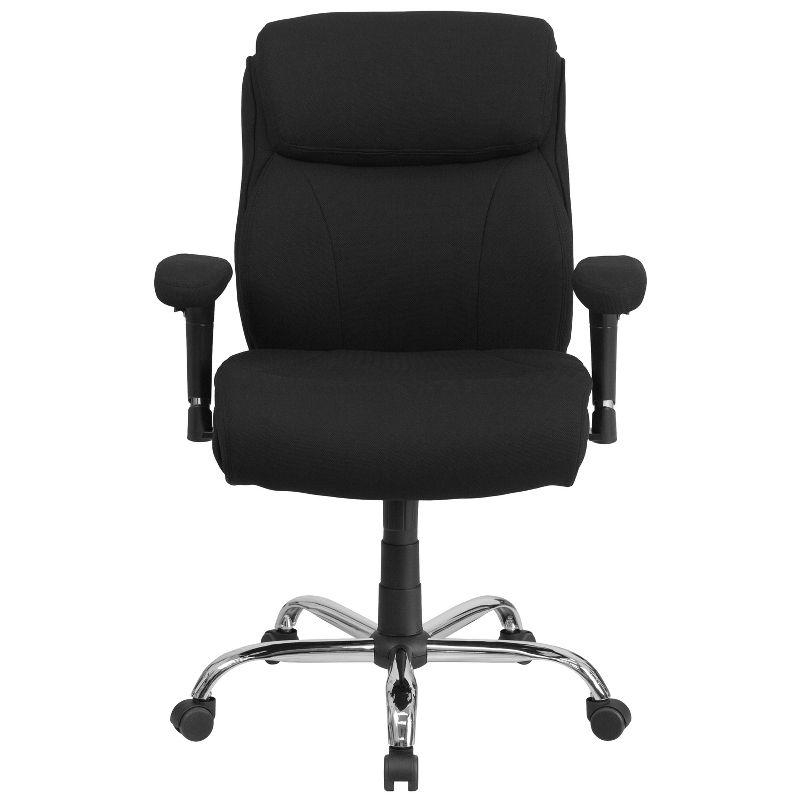 Black Ergonomic Swivel Office Chair with Adjustable Arms