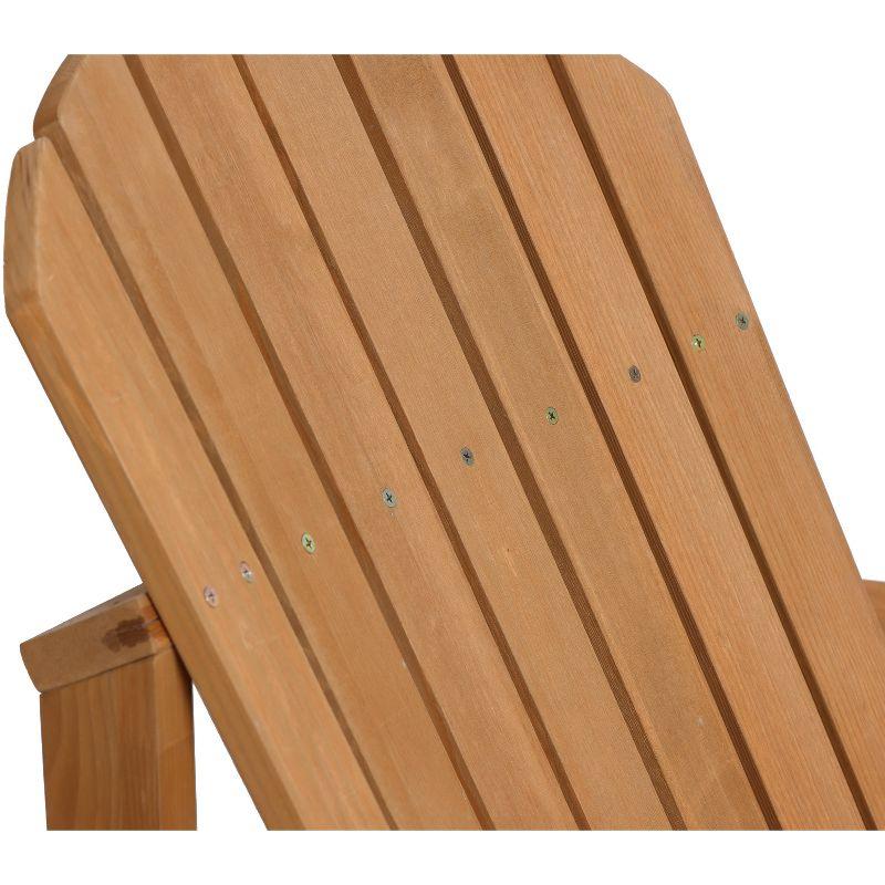 Solid Wood Spacious Adirondack Chair with Cup Holder