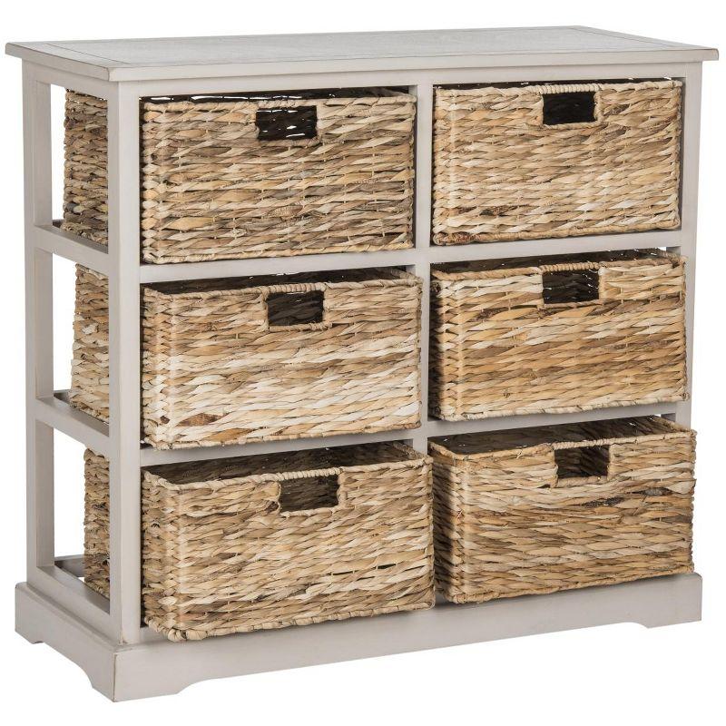 Keenan 6 Basket Storage Chest - AMH5740 - Vintage Grey - Safavieh Couture