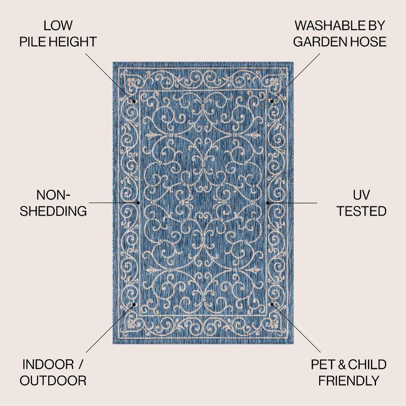 Charleston Vintage Filigree Textured Weave Indoor/Outdoor Area Rug  - JONATHAN Y