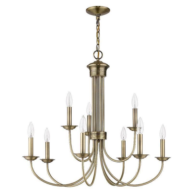 Livex Lighting Estate 9 - Light Chandelier in  Antique Brass