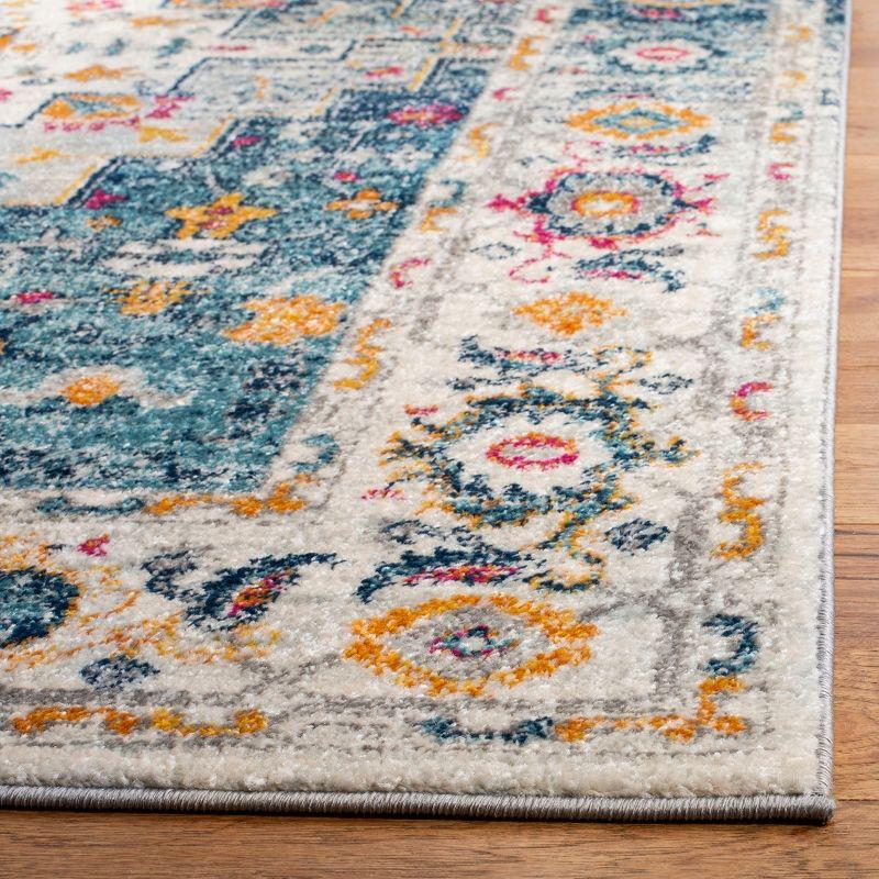 Madison MAD156 Power Loomed Indoor Area Rug - Turquoise/Ivory - 4'x6' - Safavieh