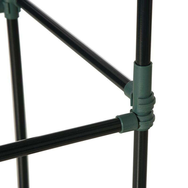 Outsunny Raised Garden Bed, Galvanized Elevated Planter Box with 2 Customizable Trellis Tomato Cages for Climbing Vines, 6' x 3' x 1', Black