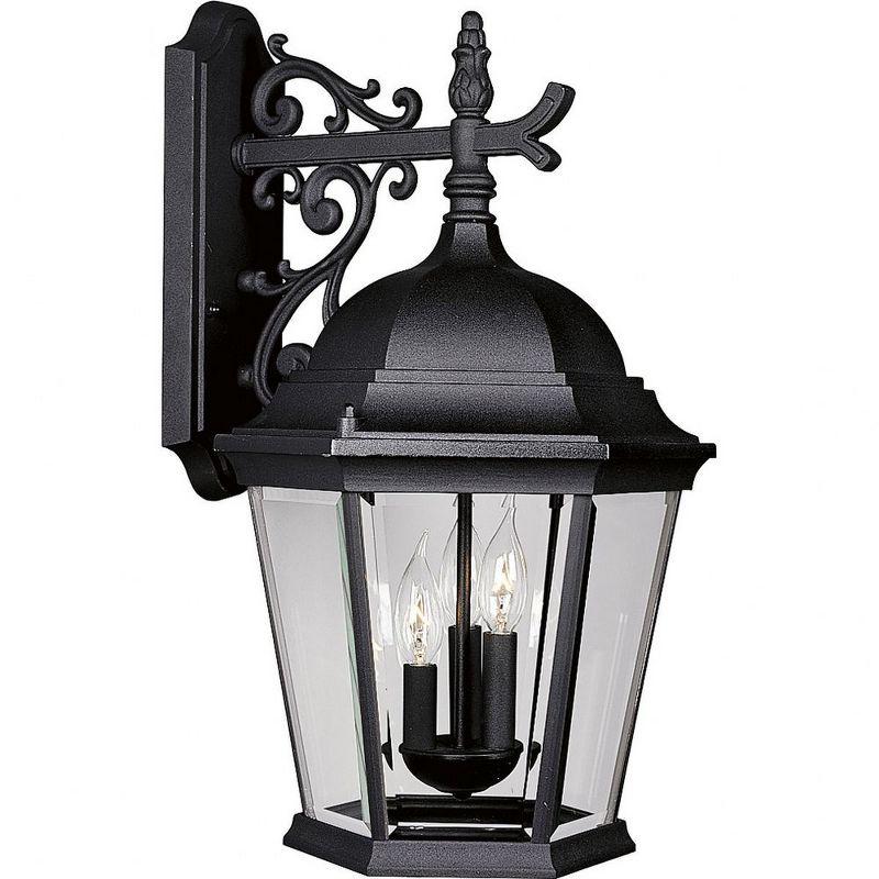 Welbourne Black Die-Cast Aluminum 3-Light Outdoor Wall Lantern