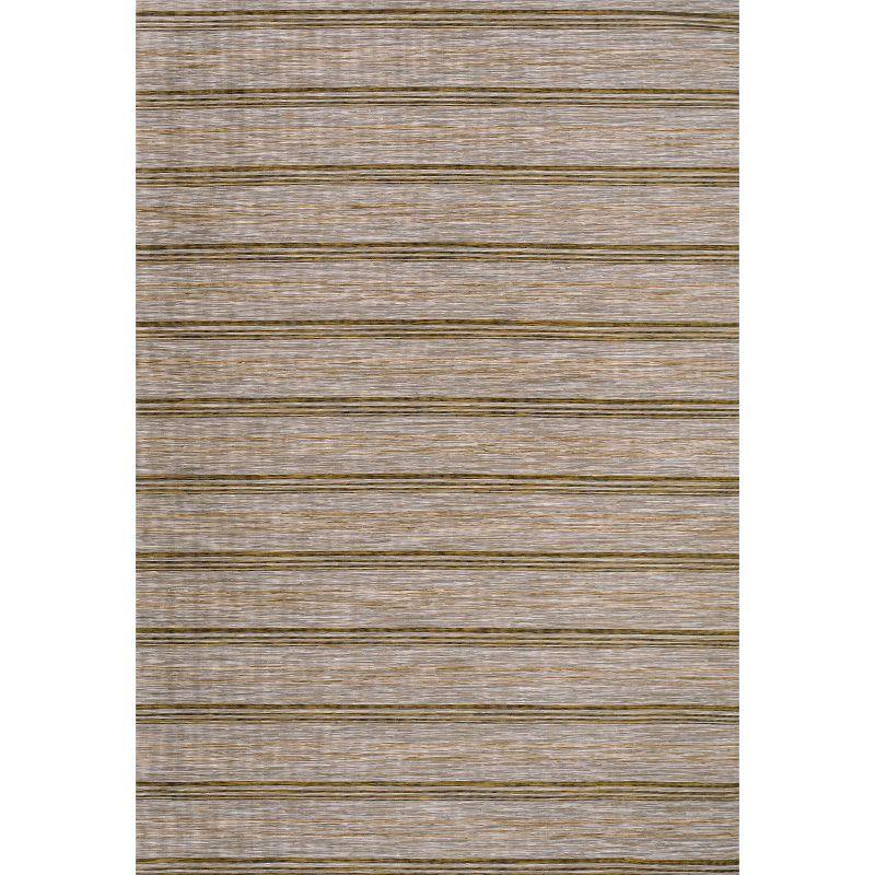 Multicolor Stripe Synthetic 4' x 6' Easy-Care Area Rug