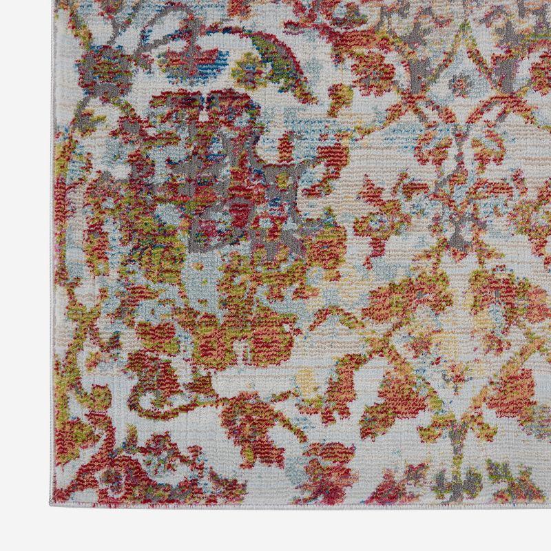 Nourison Global Vintage 7'10" x 9'10" (8' x 10') Ivory/Orange Area Rug Colorful Vintage Damask by Nourison