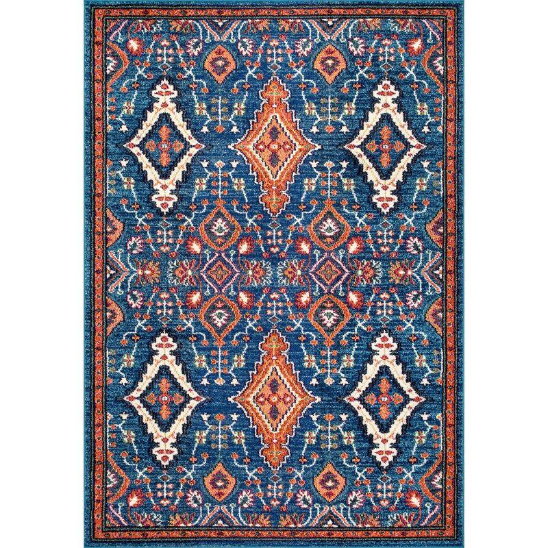 Elayne Diamond Multi 4'x6' Synthetic Rectangular Area Rug