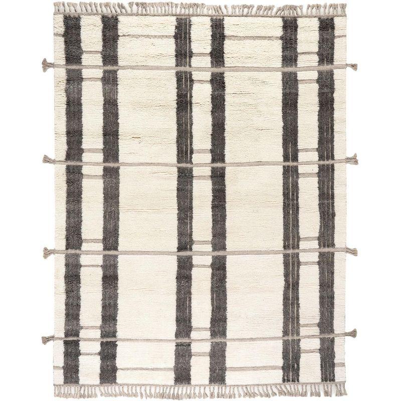 Everett Ivory/Grey Hand Knotted Wool Rug